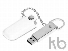 USB 2.0- флешка на 64 Гб в массивном корпусе с кожаным чехлом