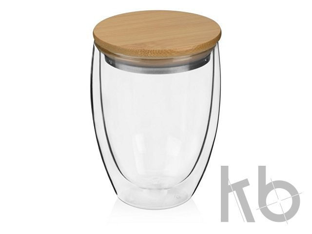 Стакан с двойными стенками и бамбуковой крышкой «Valday»