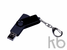 USB 2.0/micro USB/Type-С- флешка на 64 Гб 3-в-1 с поворотным механизмом