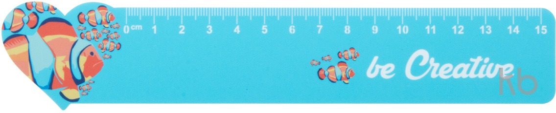 15 cm ruler, heart