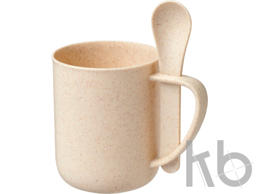 Чашка с ложкой «Rye» из пшеничной соломы