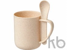 Чашка с ложкой «Rye» из пшеничной соломы