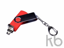 USB 2.0/micro USB/Type-C- флешка на 32 Гб c поворотным механизмом