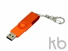 USB 3.0- флешка промо на 32 Гб с поворотным механизмом и однотонным металлическим клипом