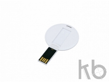 USB 2.0- флешка на 64 Гб в виде пластиковой карточки круглой формы
