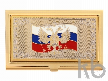 Набор Vip-персона: визитница с закладкой для книг с символикой РФ