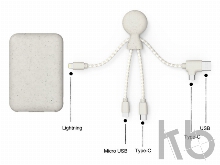 Портативное зарядное устройство «BioPack» c кабелем «Mr. Bio», 5000 mAh