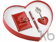 Набор: записная книжка, шариковая ручка, брелок 