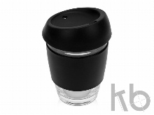 Стеклянный стакан с силиконовой крышкой и манжетой «Monday»