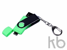 USB 2.0/micro USB/Type-C- флешка на 16 Гб c поворотным механизмом