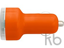 Plastic car power adapter with two USB ports