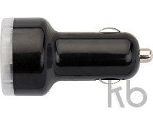 Plastic car power adapter with two USB ports