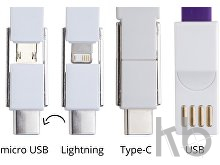 Кабель-брелок micro USB, USB-C и Lightning
