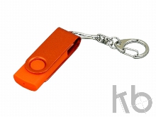 USB 2.0- флешка промо на 8 Гб с поворотным механизмом и однотонным металлическим клипом