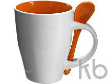 Ceramic mug with spoon