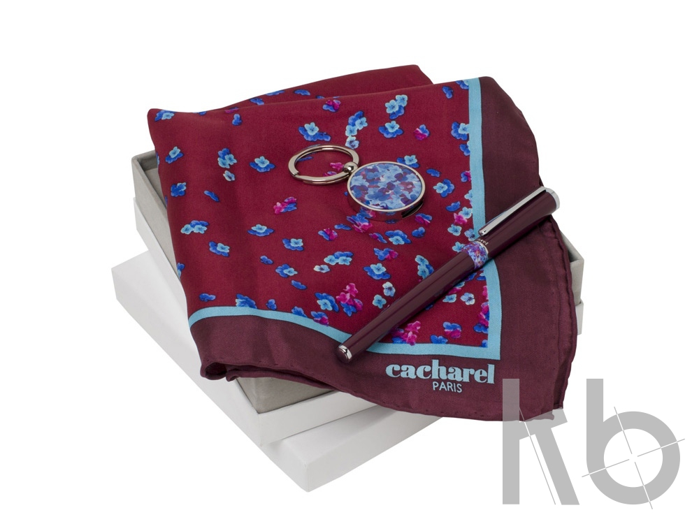 Подарочный набор Blossom: брелок с USB-флешкой на 16 Гб, шелковый платок, ручка-роллер