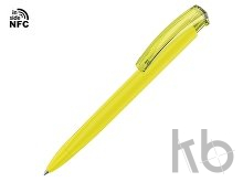 Ручка пластиковая шариковая трехгранная «Trinity K transparent Gum» soft-touch с чипом передачи информации NFC