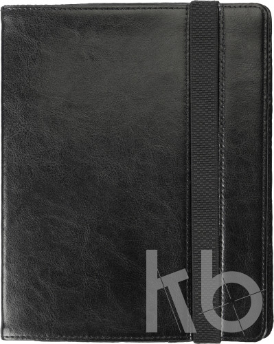 iPad holder in black bonded leather.