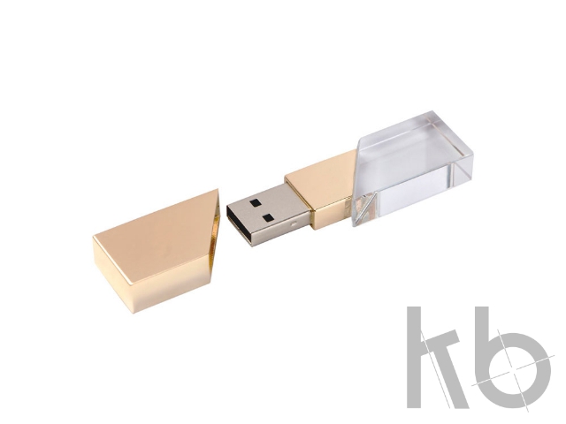 USB 2.0- флешка на 16 Гб кристалл в металле