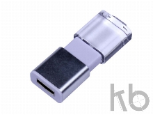 USB 2.0- флешка промо на 64 Гб прямоугольной формы, выдвижной механизм