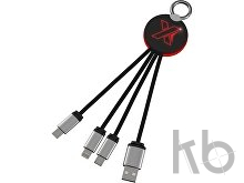Кабель 3 в 1 с круглым брелоком и подсветкой