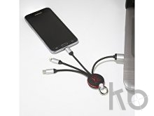 Кабель 3 в 1 с круглым брелоком и подсветкой