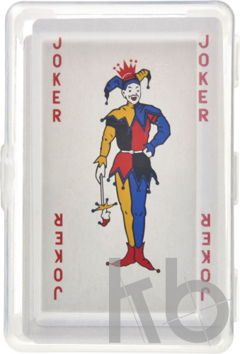 PET case with playing cards