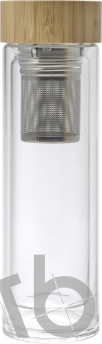 Bamboo and glass double walled bottle