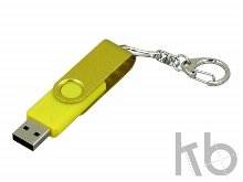 USB 2.0- флешка промо на 32 Гб с поворотным механизмом и однотонным металлическим клипом
