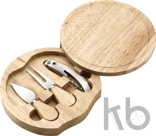 Wooden cheese plate set