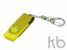 USB 2.0- флешка промо на 64 Гб с поворотным механизмом и однотонным металлическим клипом