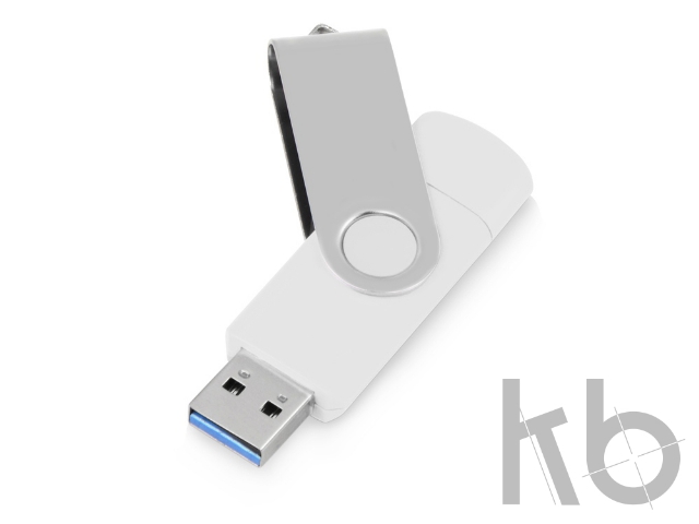 USB3.0/USB Type-C флешка на 16 Гб «Квебек C», белый USB3.0/USB Type-C флешка на 16 Гб «Квебек C»