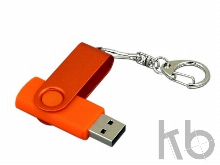USB 2.0- флешка промо на 64 Гб с поворотным механизмом и однотонным металлическим клипом