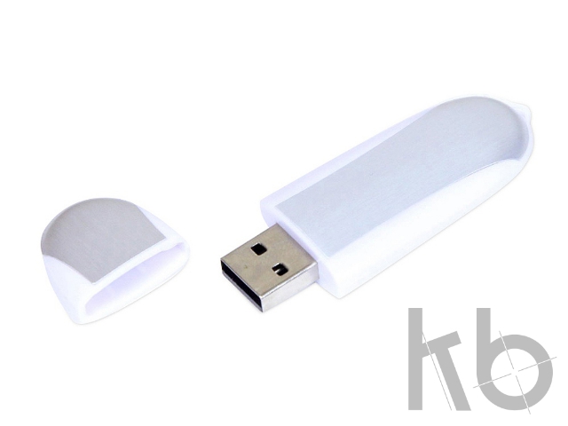 USB 2.0- флешка промо на 16 Гб овальной формы