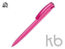 Ручка пластиковая шариковая трехгранная «Trinity K transparent Gum» soft-touch с чипом передачи информации NFC