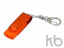 USB 2.0- флешка промо на 64 Гб с поворотным механизмом и однотонным металлическим клипом