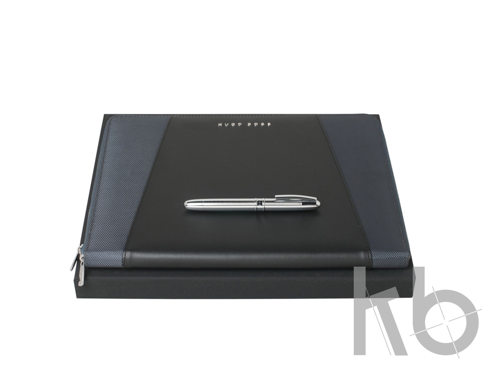 Подарочный набор: ручка-роллер, папка для конференций А4