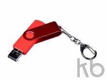 USB 2.0/micro USB/Type-С- флешка на 64 Гб 3-в-1 с поворотным механизмом