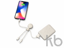 Портативное зарядное устройство «BioPack» c кабелем «Mr. Bio», 5000 mAh