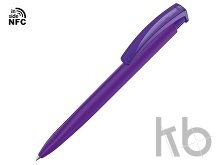 Ручка пластиковая шариковая трехгранная «Trinity K transparent Gum» soft-touch с чипом передачи информации NFC