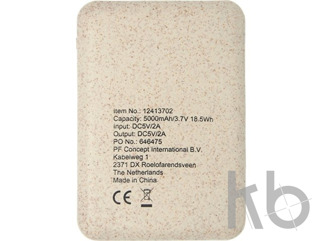 Портативное зарядное устройство «Asama» из пшеничной соломы, 5000 mAh