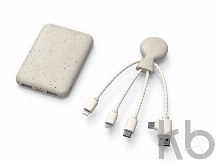 Портативное зарядное устройство «BioPack» c кабелем «Mr. Bio», 5000 mAh