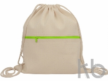 Рюкзак-мешок хлопковый «Lark» с цветной молнией