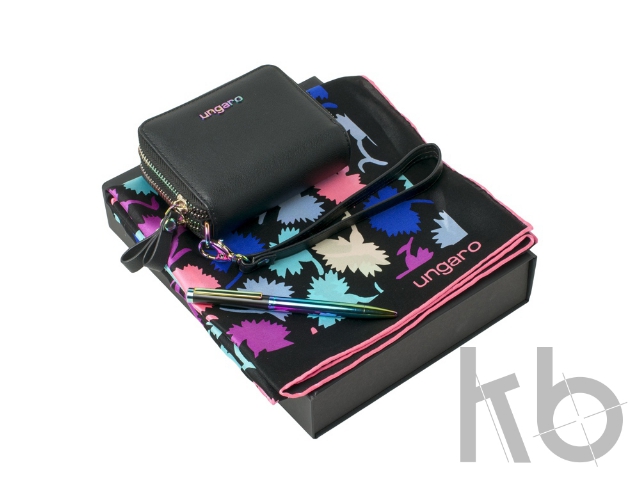 Подарочный набор: платок шелковый, кошелек дамский, ручка шариковая