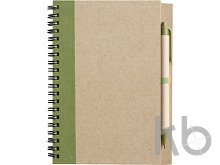 Wire bound notebook with ballpen.