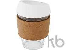 Стеклянный стакан с силиконовой крышкой и пробковой манжетой «Lidan»