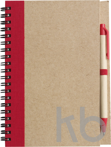 Wire bound notebook with ballpen.