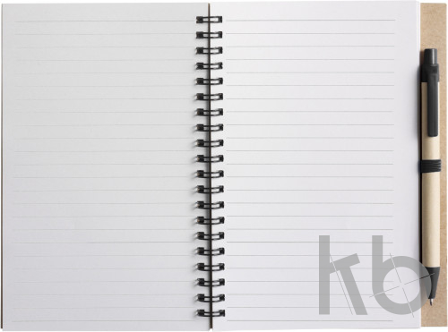 Wire bound notebook with ballpen.