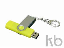 USB 2.0- флешка на 32 Гб с поворотным механизмом и дополнительным разъемом Micro USB