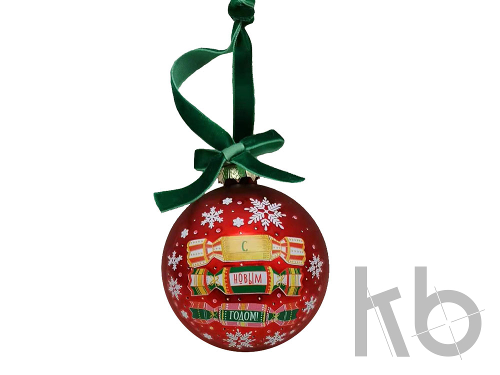 Стеклянный шар  «Новогодний бархат»